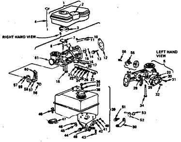 Carburetor Diagram and Parts List for 130200-130299 1907-01-1907-01 Briggs and Stratton Engine